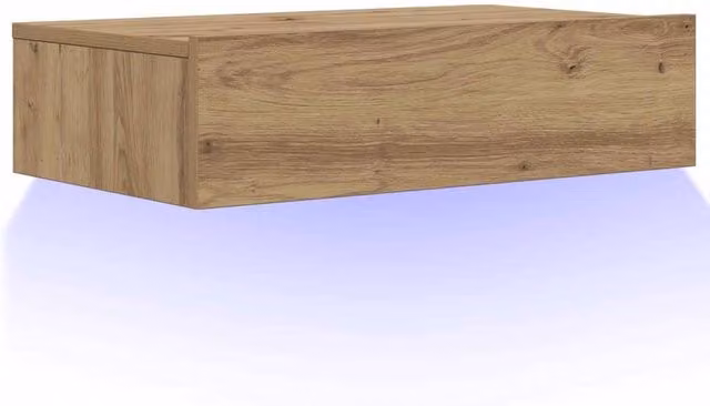 Berkfield Home Artisan Oak TV Cabinet with LED Lights, Brown, W: 60 cm, D: 35 cm, H: 15.5 cm