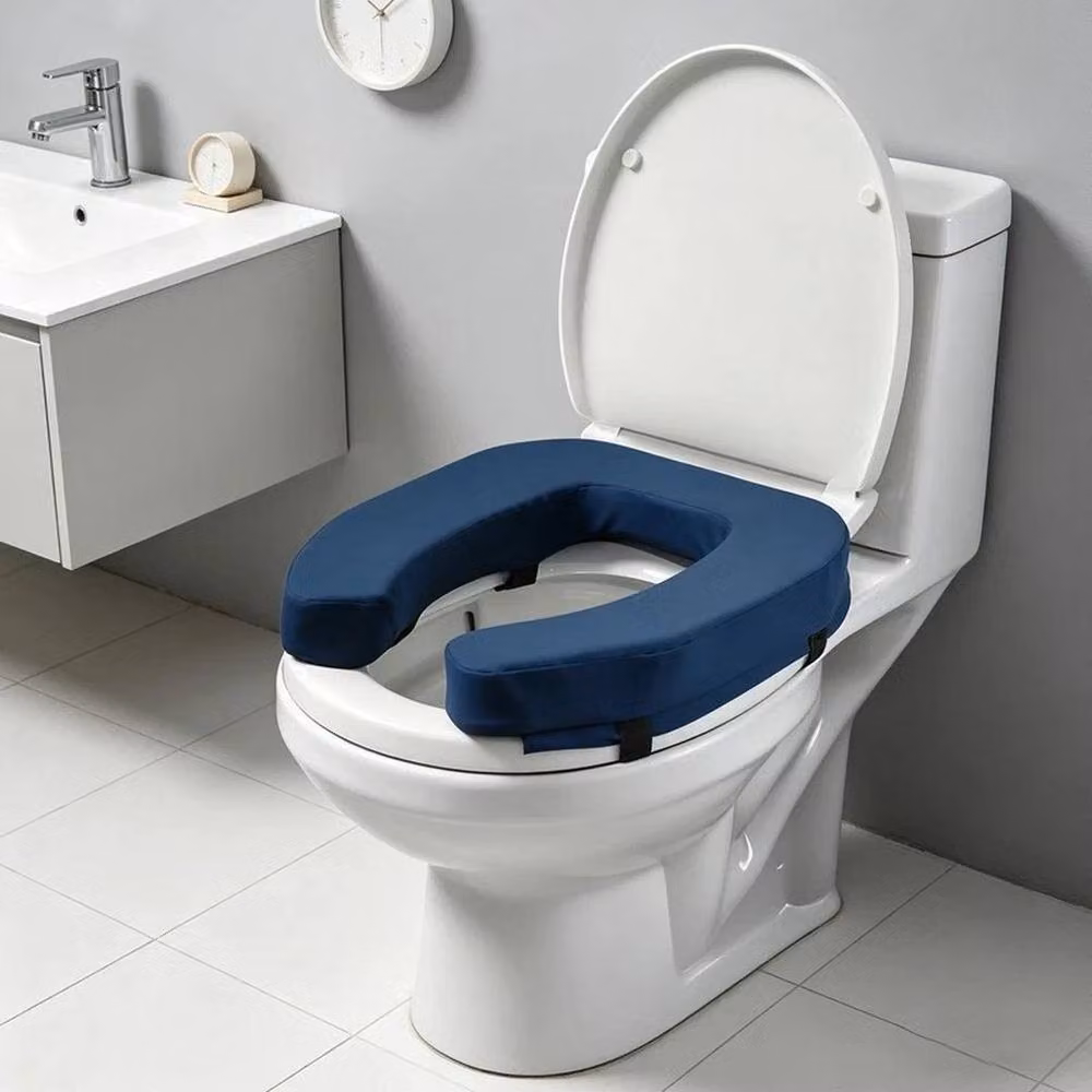 EONLION U-Shape Padded Raised Toilet Seat Cushion in Blue – 3