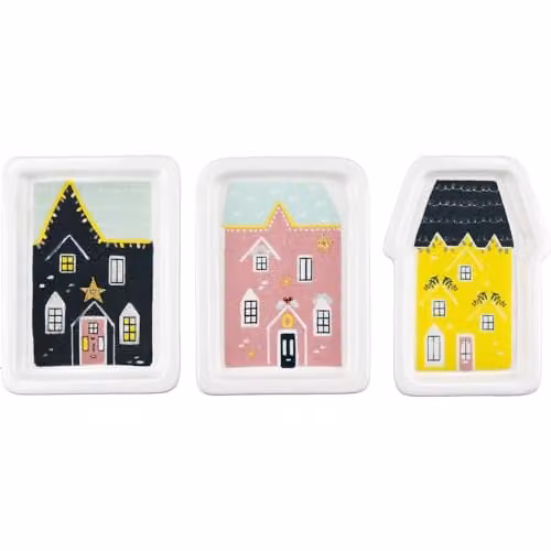 KitchenCraft The Nutcracker Collection 3-Piece Decorative Ceramic Plate Set in White and Multicolour – 1