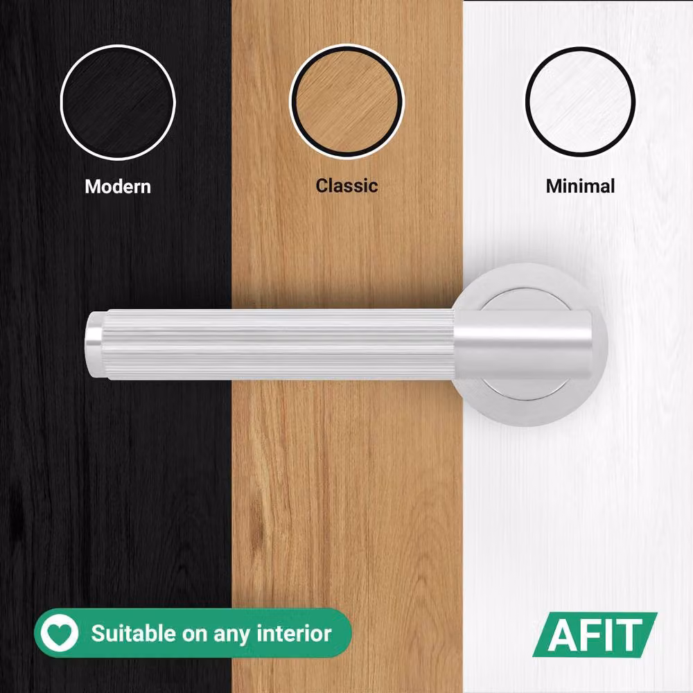 AFIT Polished Chrome Fire Door Handle Internal Lever On Rose in Silver, W/D/H: 15.0 x 15.0 x 15.0 cm – 5