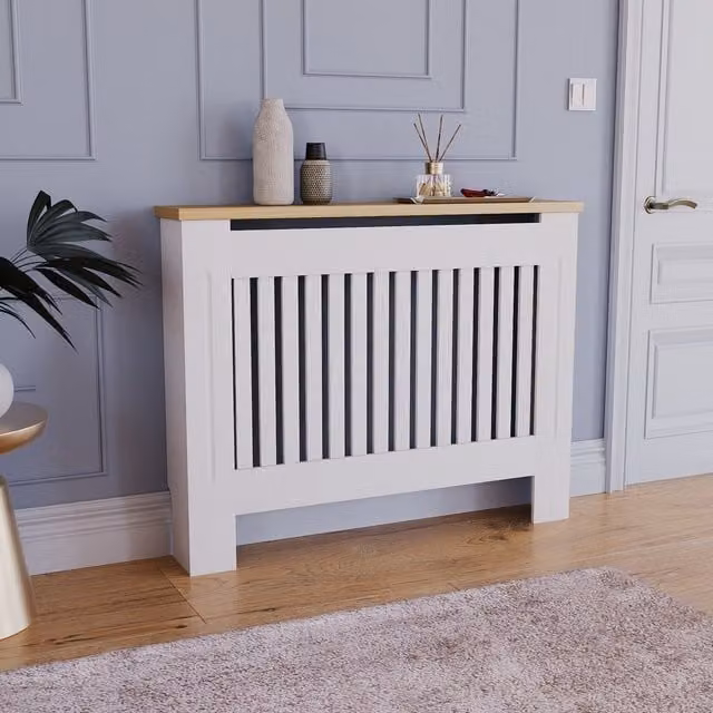 Vida Designs Arlington Radiator Cover White - H83 x W111 x D19 cm