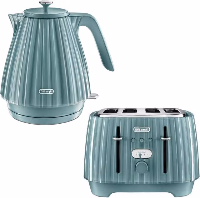 DeLonghi Ballerina Kettle and 4-Slice Toaster Set in Green – 1