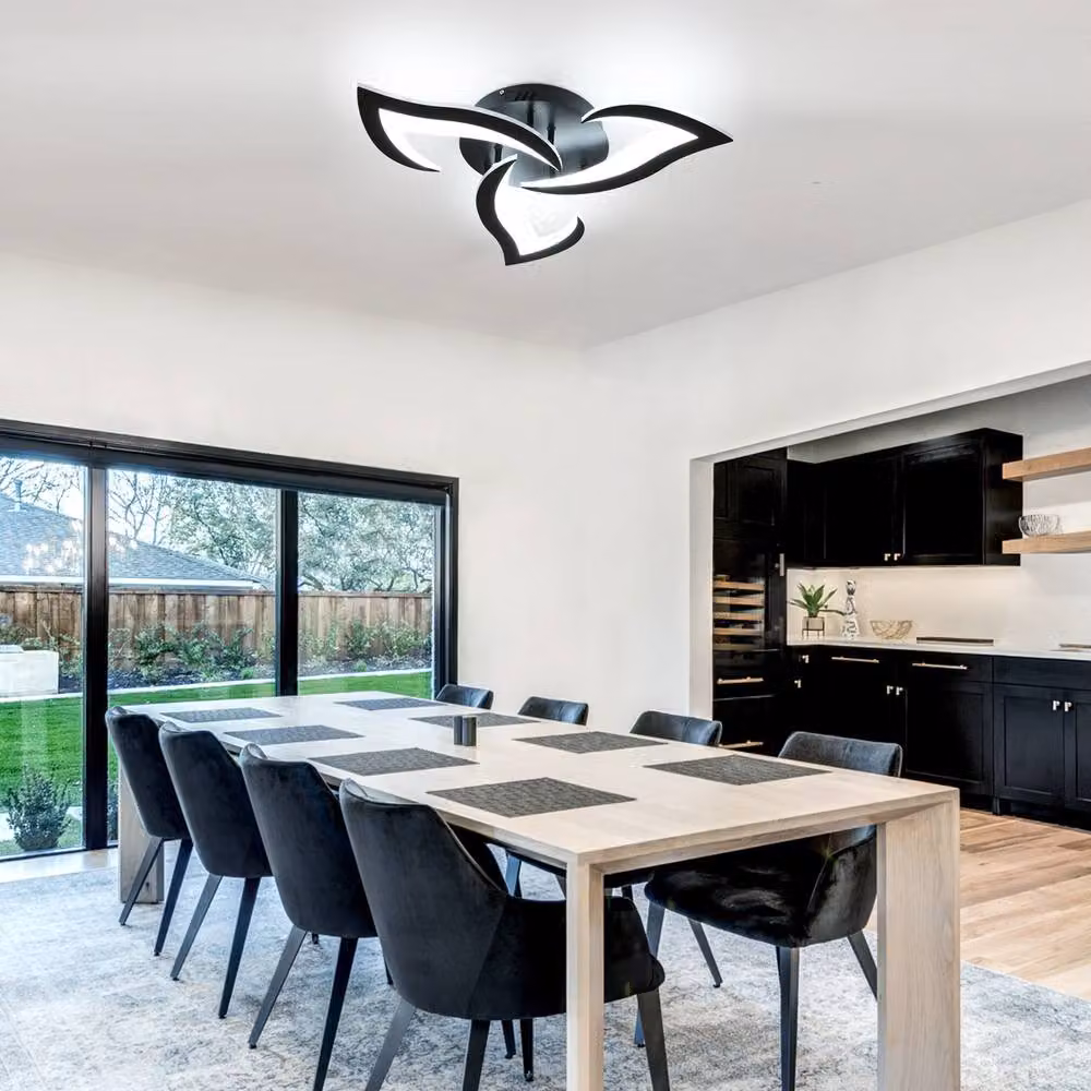 Pheashine Modern Acrylic LED Ceiling Light, 36W, Black, 6500K Cool White Light, Diameter: 60 cm – 2