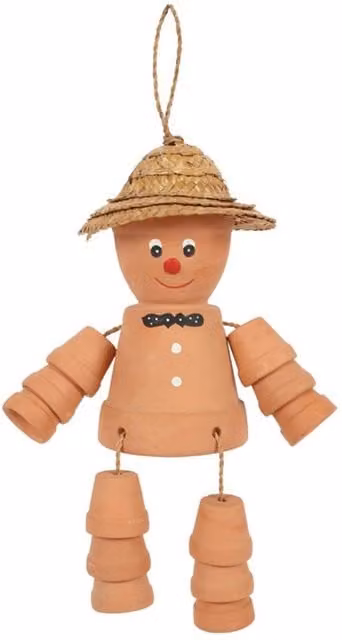 KDMK Brown Ceramic Terracotta Hanging Pot Man