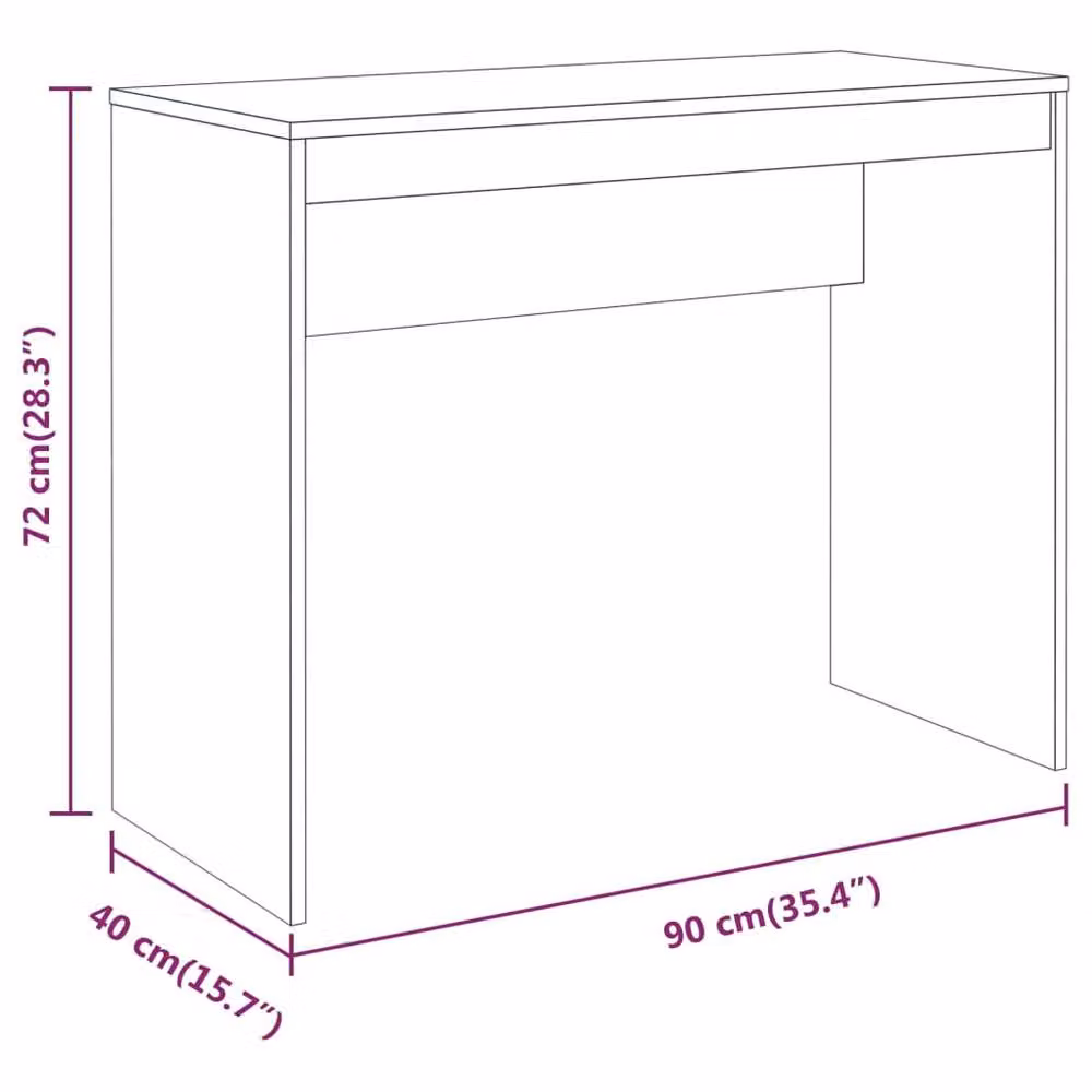 Berkfield Home Computer Desk in Grey Sonoma, W/D/H: 90 x 40 x 72 cm – 4