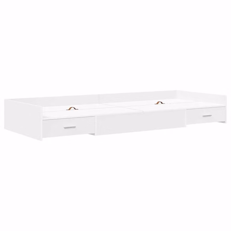 Berkfield Home Modern Storage Bed Frame with Drawer, White, W/D/H: 90 x 28 x 203 cm, Engineered Wood