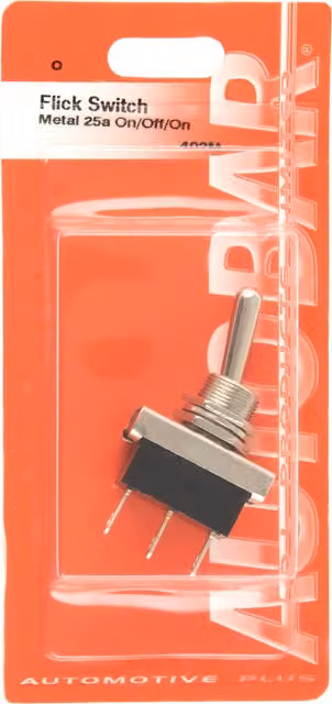 Autobar Metal Flick Switch On/Off/On in Silver