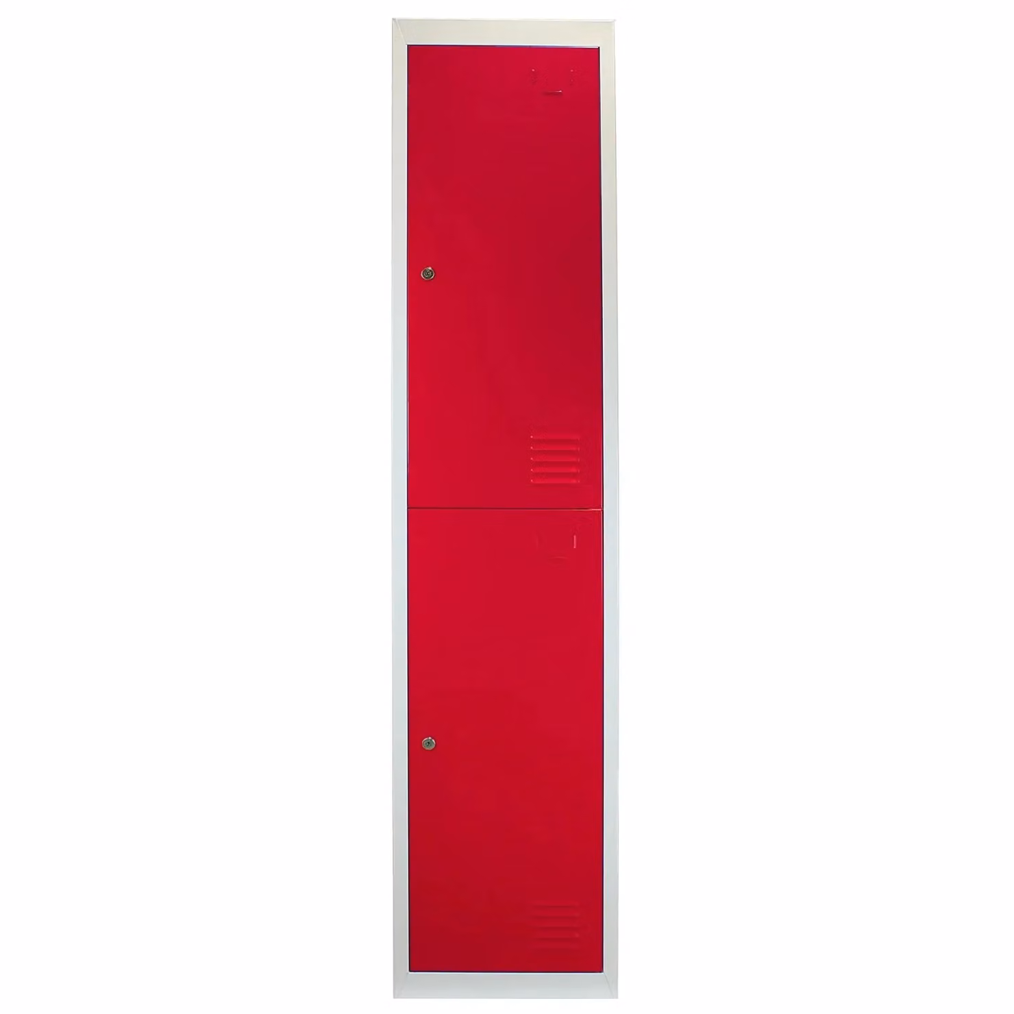 Monstershop Metal Storage Locker with Two Hinged Doors and Internal Shelves, Red, H 180 cm x W 45 cm x D 38 cm – 2