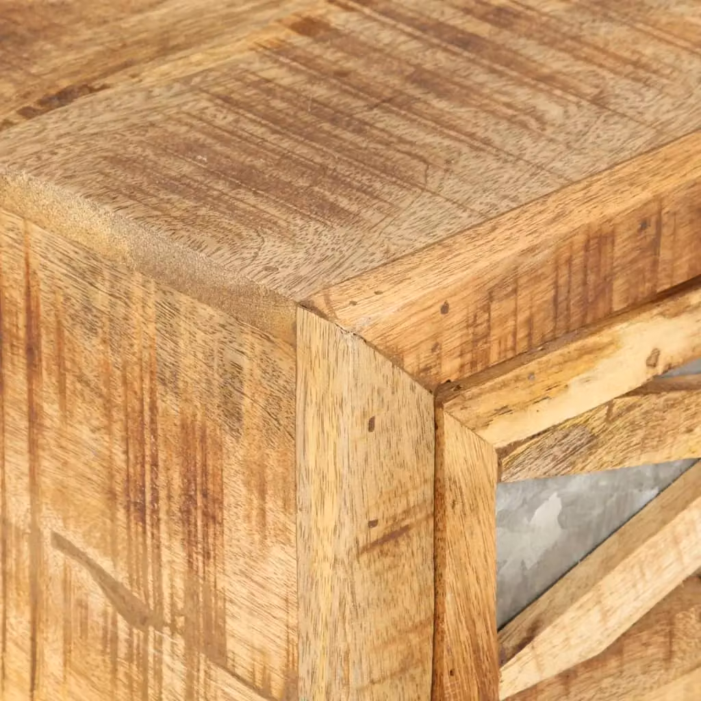 Berkfield Home Rustic Solid Mango Wood Coffee Table, Brown, W: 110 cm, D: 50 cm, H: 38 cm – 3