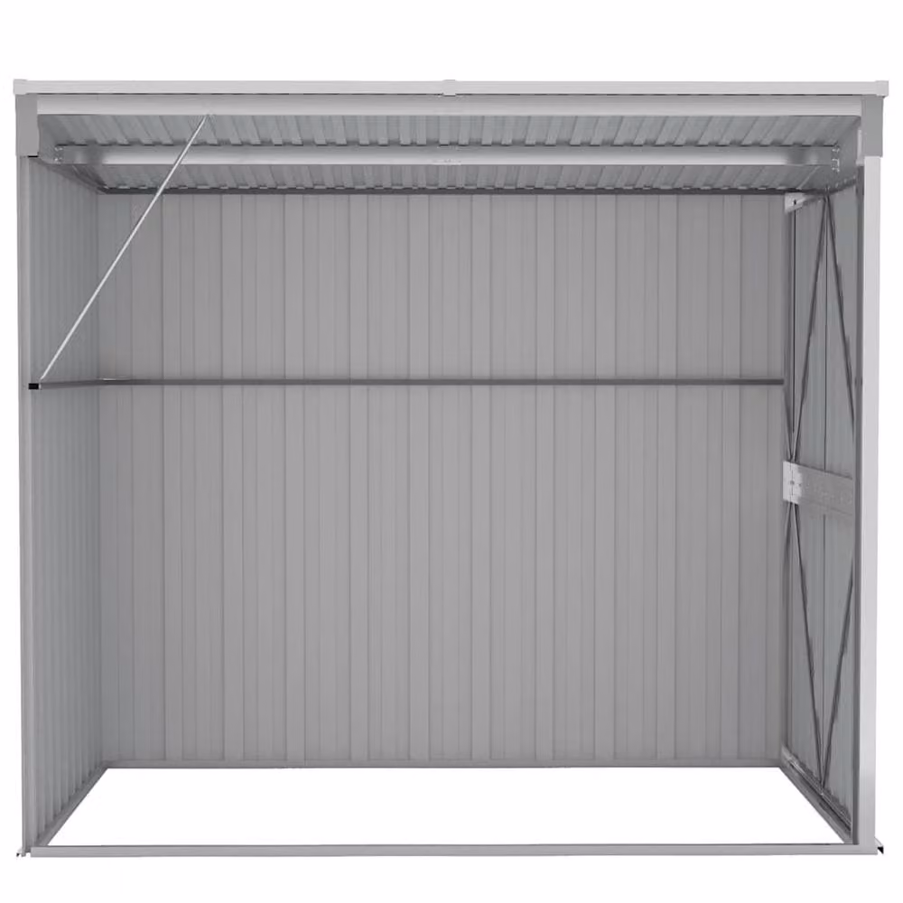Berkfield Home Grey Galvanised Steel Wall-mounted Lean-to Garden Shed, W/D/H: 118 x 194 x 178 cm – 3