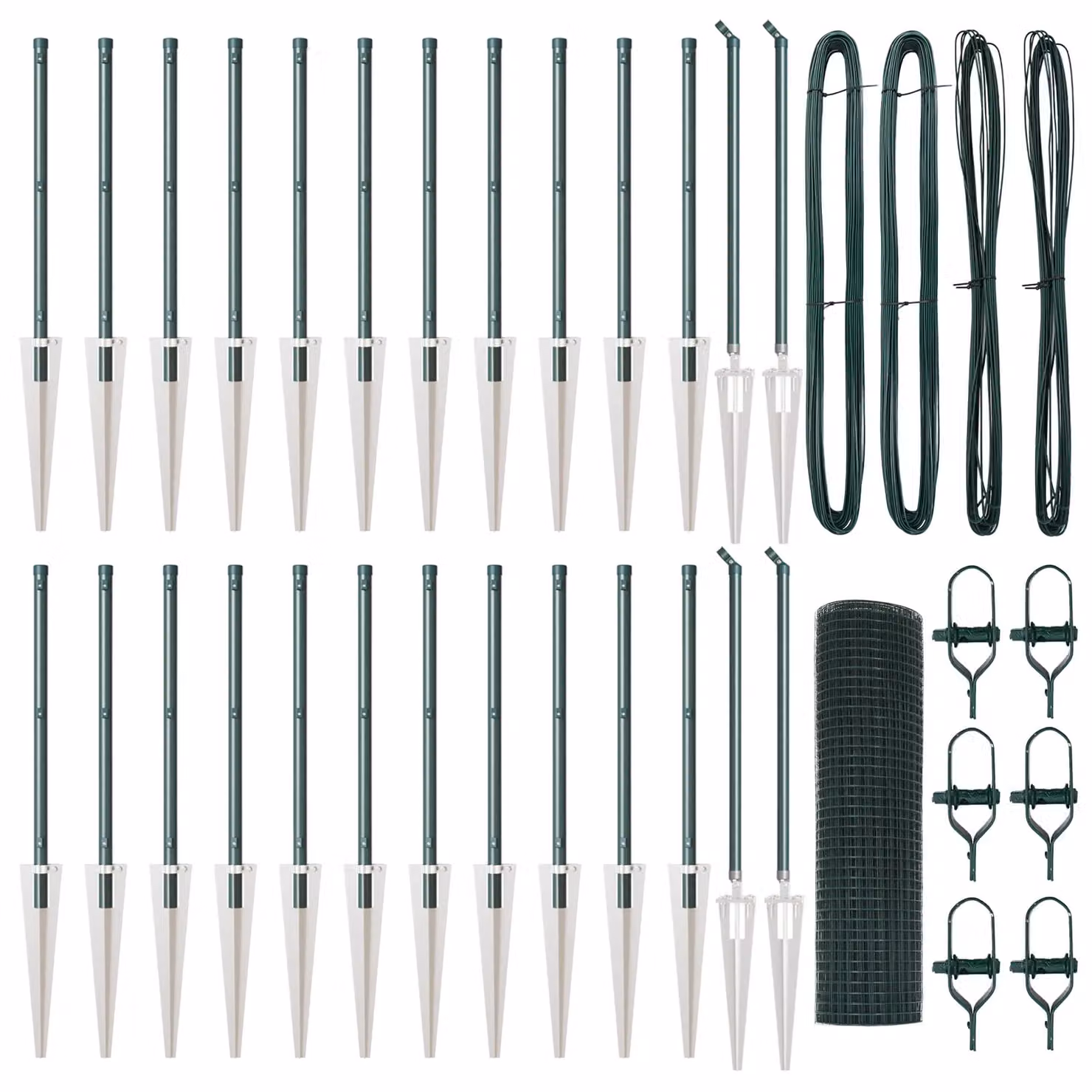 Berkfield Home Green PVC Coated Steel Welded Wire Fence with 13 Spike Posts, 0.8 x 50 m – 2