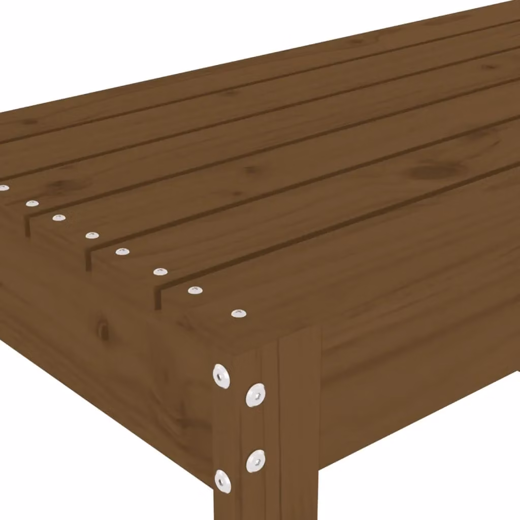 Berkfield Home Rustic Garden Bench in Honey Brown Solid Pine Wood, W/D/H: 110 x 38 x 45 cm – 3