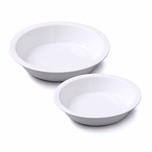 WM Bartleet & Sons 1750 Set of 2 White Porcelain Round Pie Dishes, Diameter: 27 cm
