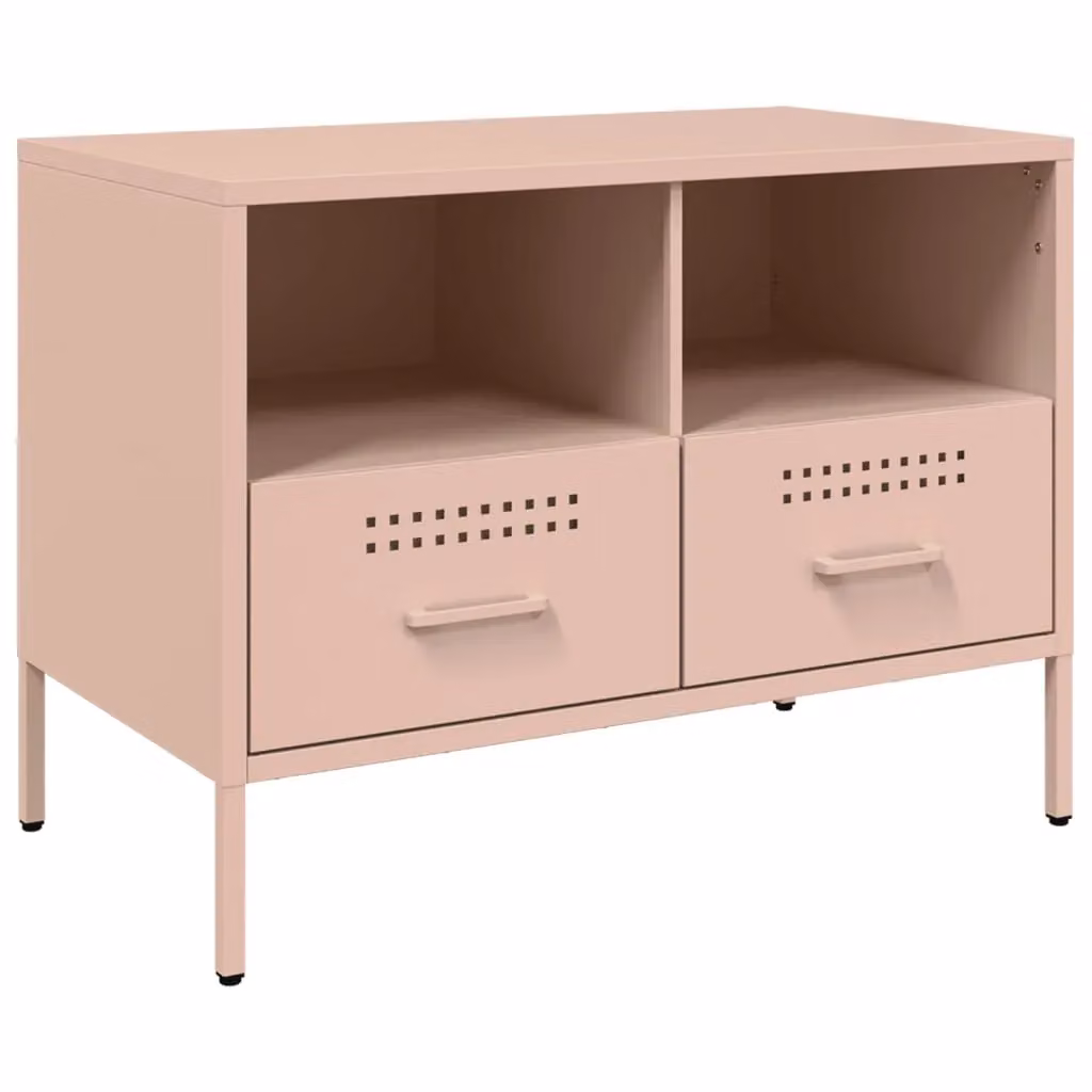 Berkfield Home Pink Industrial Metal TV Cabinet W: 68 cm, D: 39 cm, H: 50.5 cm – 2