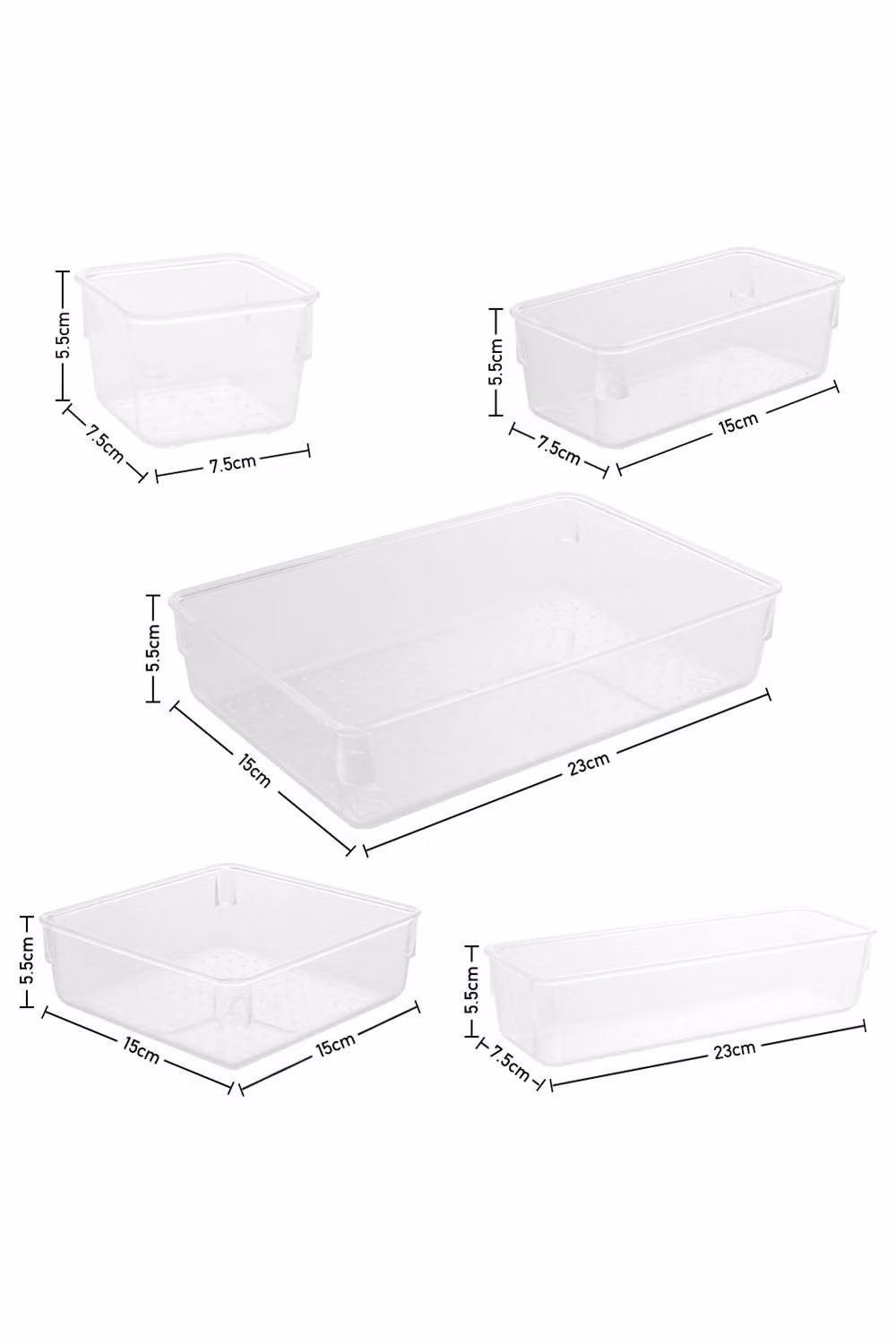 Living and Home 28-Piece Clear Acrylic Drawer Organiser and Storage Box Set with Dividers