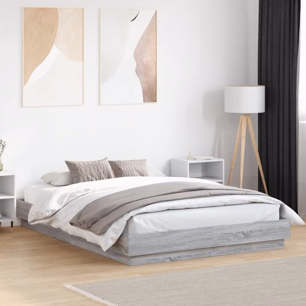 Berkfield Home Grey Sonoma Bed Frame W: 140 cm, L: 200 cm – 2