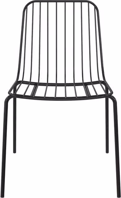 Caden Metal Wire Dining Chairs, Set of 2, Black Matt