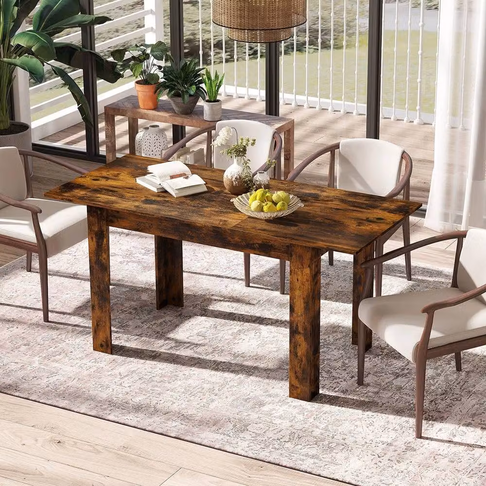 Havendro Extendable Modern Rectangular Dining Table in Brown – 2