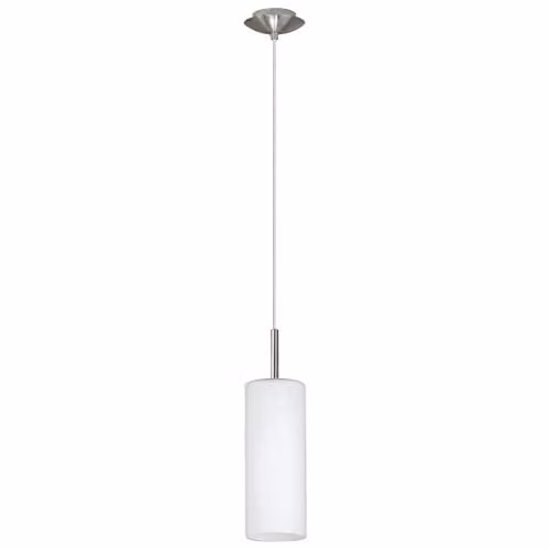 Loops Modern Pendant Ceiling Light in Silver and White with Glass Shade, E27, 60W – 1