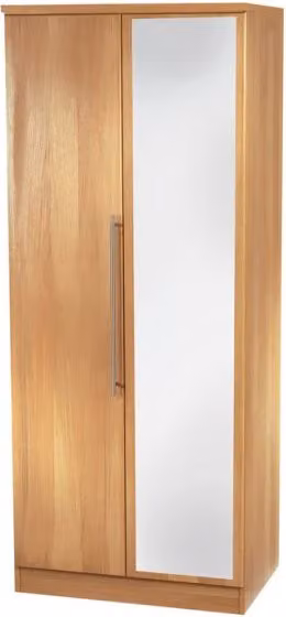 Welcome Furniture Sherwood 2 Door Tall Mirrored Double Wardrobe in Brown