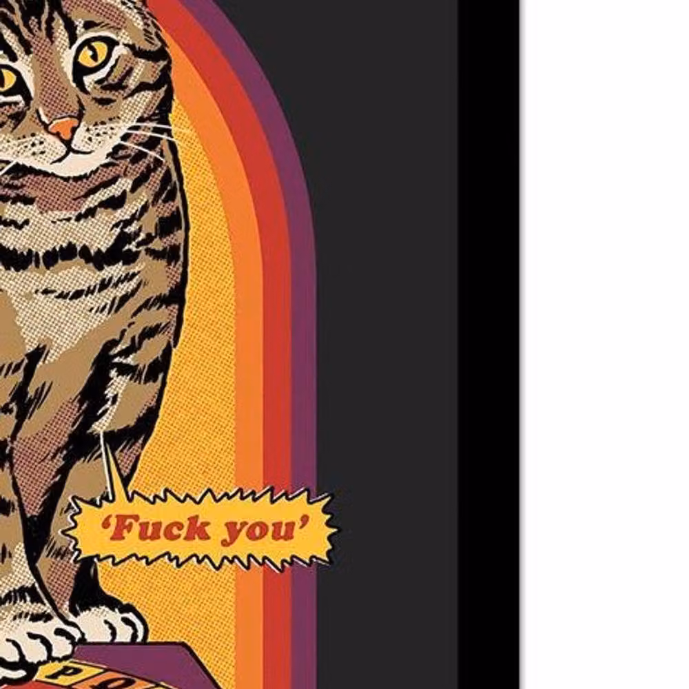 Steven Rhodes Talk To Your Cat Multicolour Framed Retro Paper Poster – 2