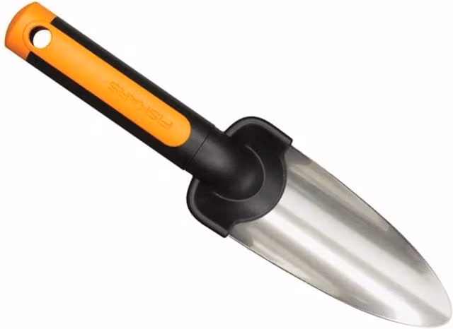 Fiskars Premium Planters Transplanter in Black and Orange with Stainless Steel