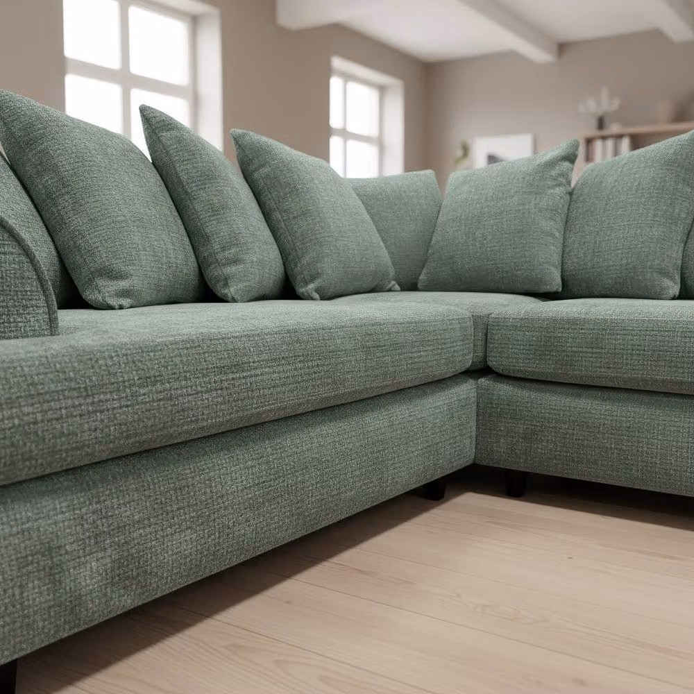 Abakus Direct Ferguson Chenille Left-Facing Corner Sofa in Dark Green – 3