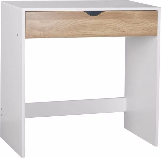 Havendro White and Oak Wooden Computer Desk and Dressing Table W/D/H: 120 x 40 x 75 cm – 1