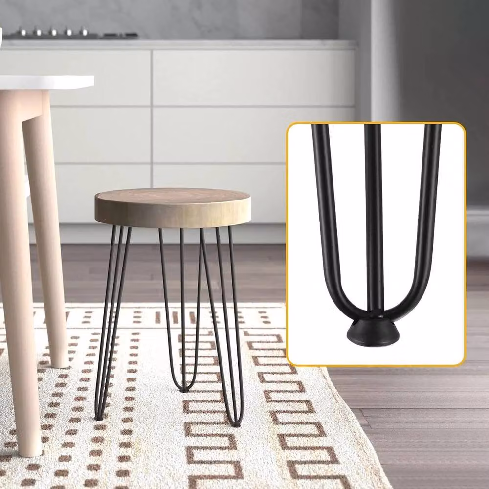 Nordara 4-Piece Matt Black Steel Hairpin Table Legs with Screws – 3