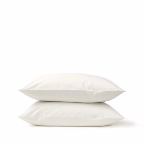 Christy Set of 2 Organic Cotton Percale King Pillowcases in White – 2