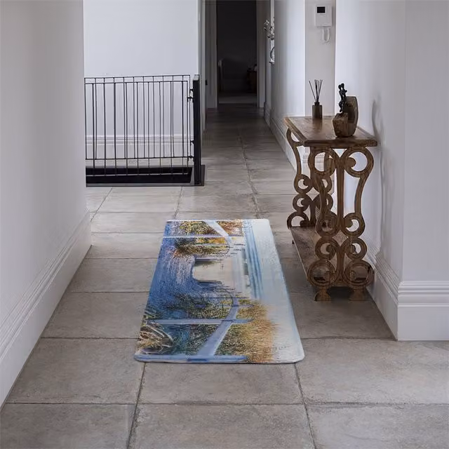 Benjamin Tate Design LTD Path to the Beach at Baltic Sea Designer Runner Rug, Blue, Wool, Non-Slip