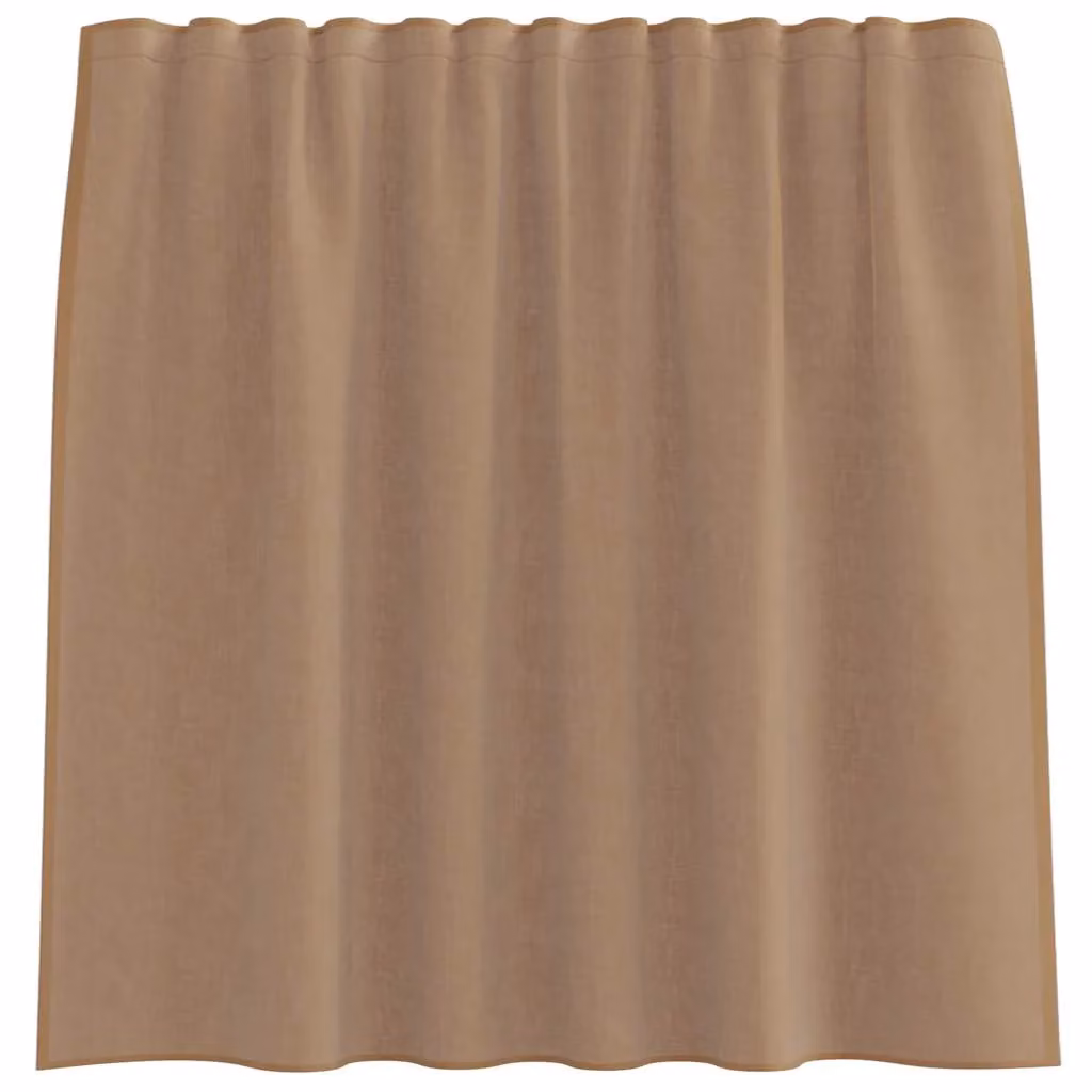 Berkfield Home Transparent Voile Fabric Panel Curtains with Rod Pockets, 2 Pack, Brown – 3