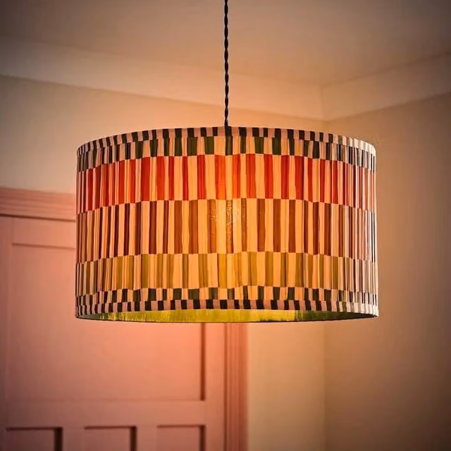 SPETLEK Multicolour Fabric Cylinder Ceiling Lamp Shade with LED Compatibility – 1