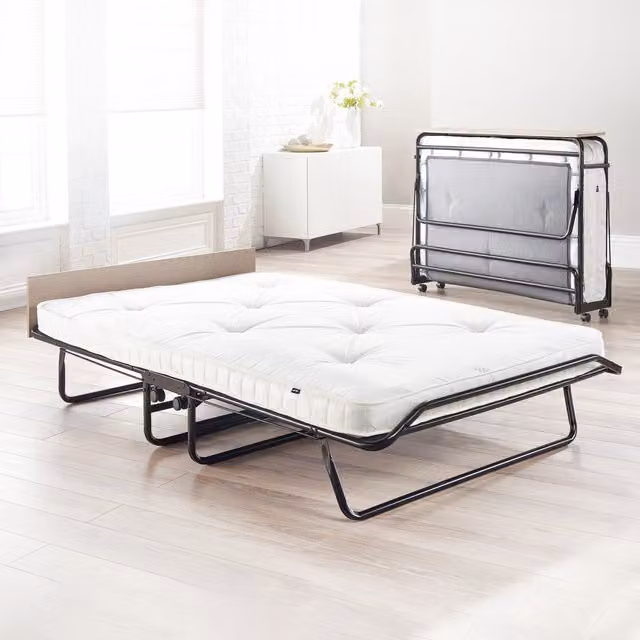 Jay-Be Supreme Automatic Folding Bed with Pocket Sprung Mattress, Black, W/D/H: 120 x 200 cm