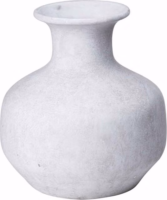 Lemon Pavilion Furniture and Decor Darcy Squat Ceramic Vase in Sand and White, W24 x D24 x H26 cm