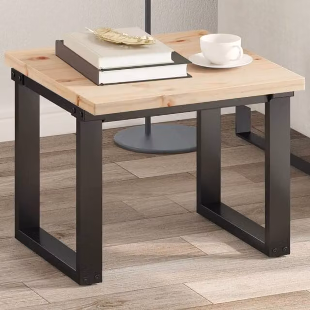 Berkfield Home Square Solid Wood Pine Table Top, Brown, W: 50 cm, D: 50 cm, H: 2.5 cm – 1