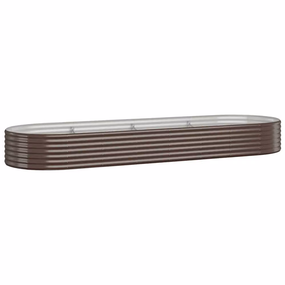 Berkfield Home Garden Brown Powder-coated Steel Raised Bed W/D/H: 322 x 100 x 36 cm – 3