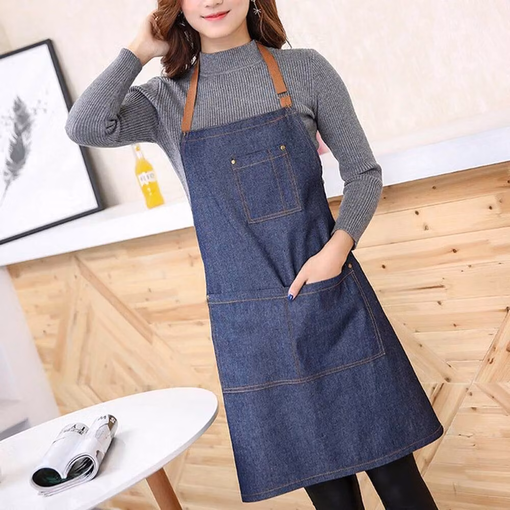 SPETLEK Blue Denim Bib Apron for Adults, W: 100 cm, H: 60 cm – 3