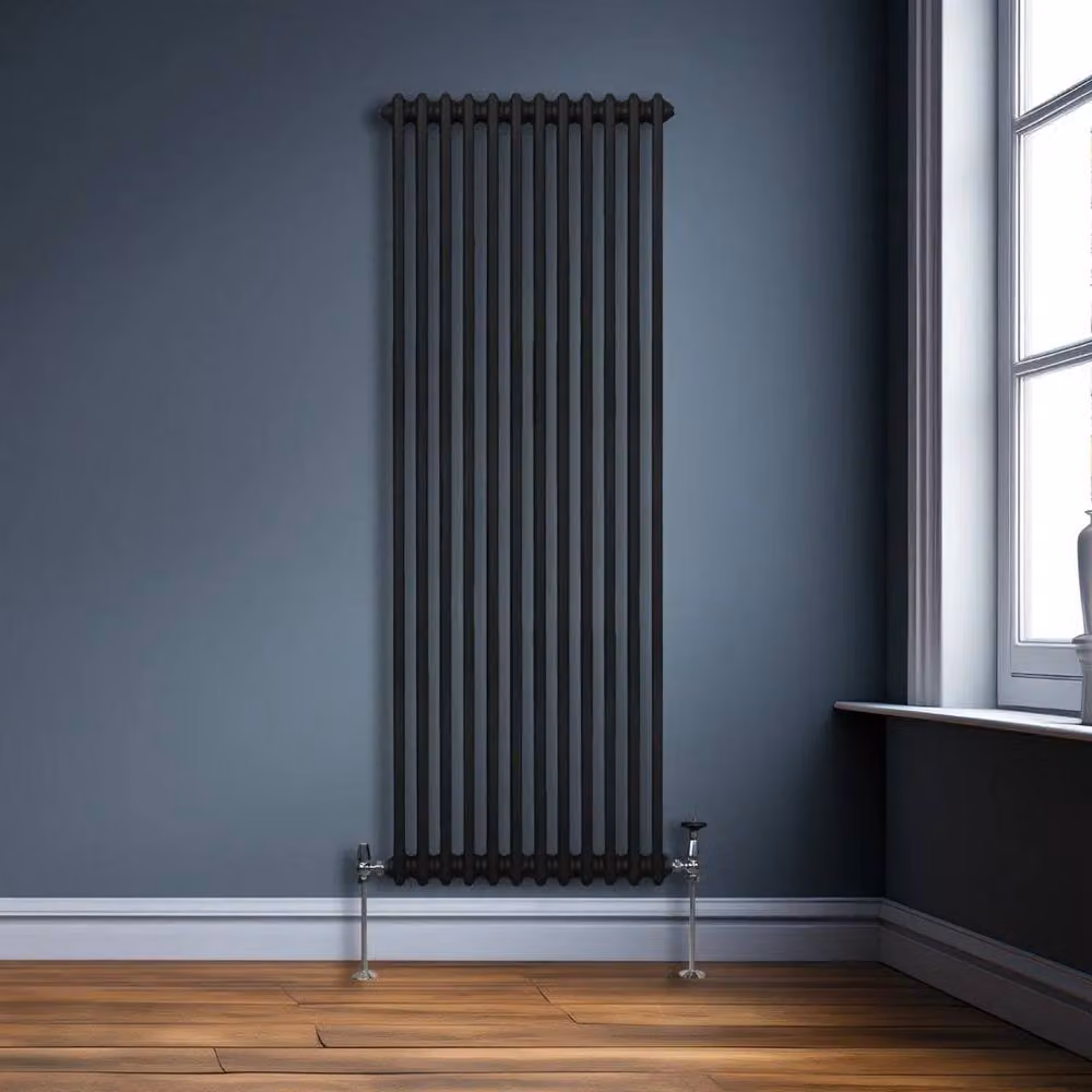 Monstershop Traditional 2 Column Steel Radiator in Black, H 180 cm x W 56.2 cm x D 7 cm – 4