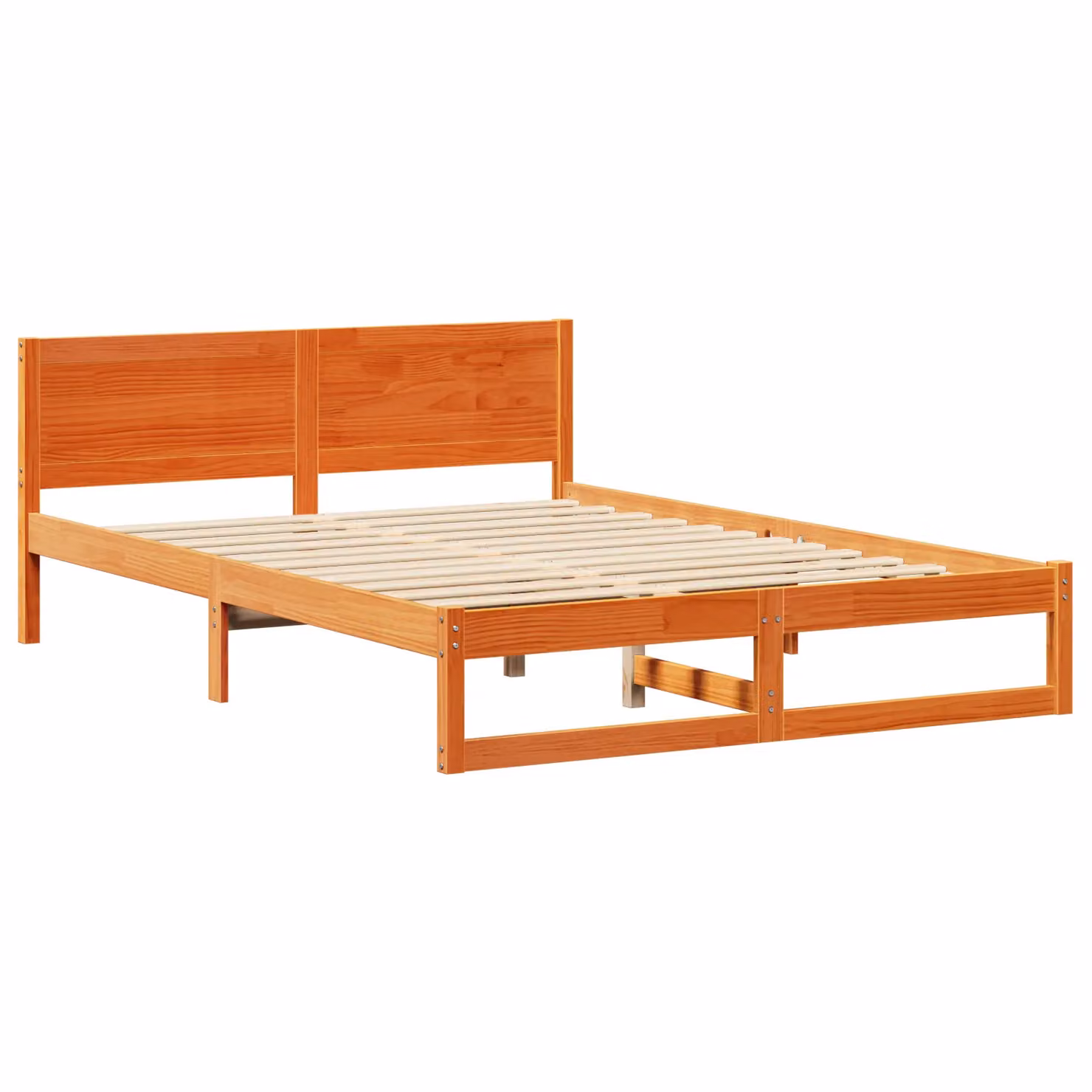 Berkfield Home Solid Pine Wood Bed Frame, Wax Brown, W/D/H: 160 x 200 cm – 2