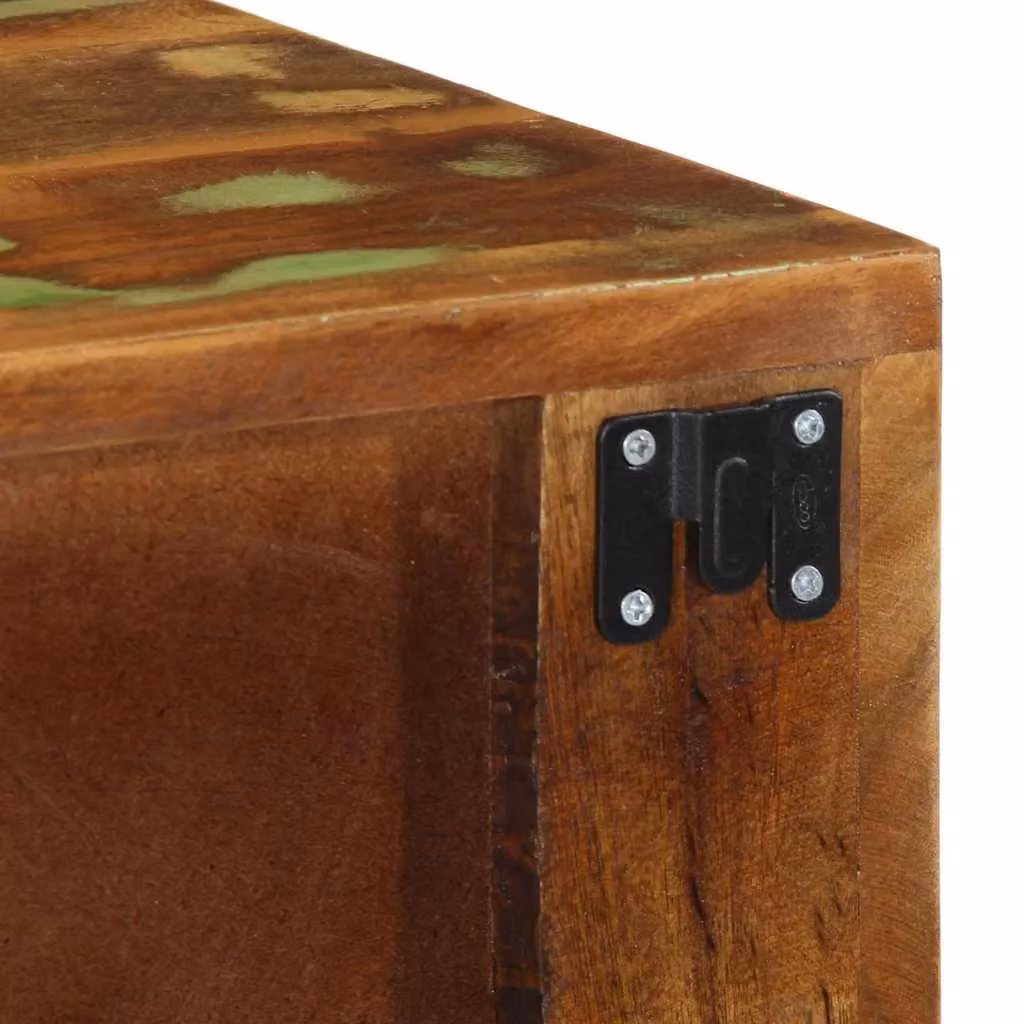 Berkfield Home Wall-mounted TV Cabinet in Brown Reclaimed Solid Wood, W/D/H: 80 x 30 x 19 cm – 4