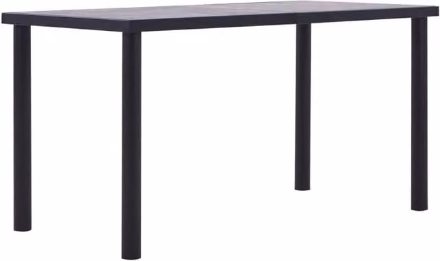 Berkfield Home Modern Rectangular Dining Table in Black and Concrete Grey, W/D/H: 140 x 70 x 75 cm