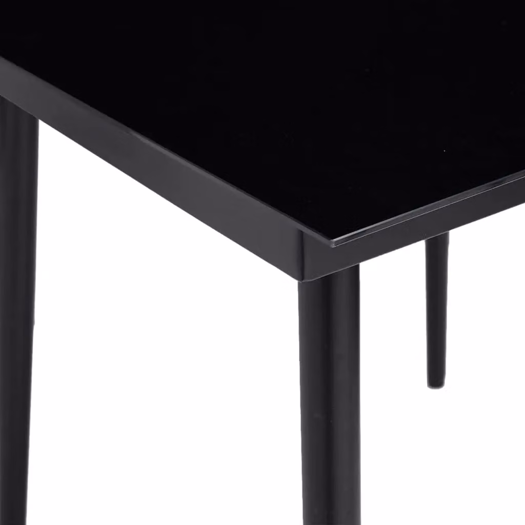 Berkfield Home Garden Dining Table in Black Steel and Glass, W/D/H: 140 x 70 x 74 cm – 2