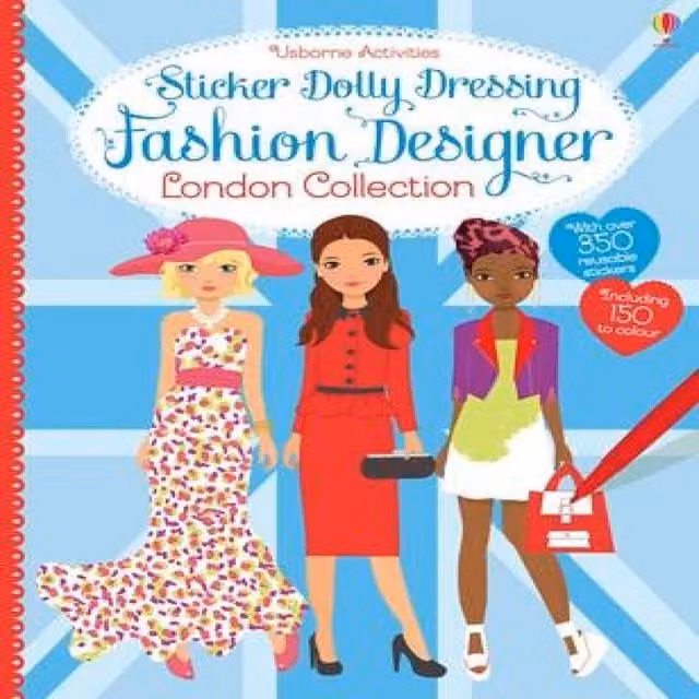 Fiona Watt Sticker Dolly Dressing Fashion Designer London Collection Multicolour Paper Stickers