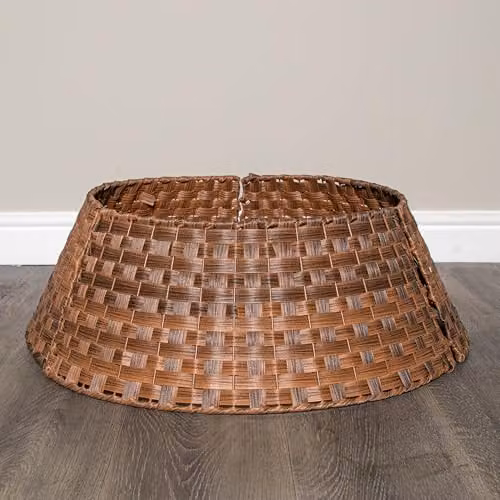 Samuel Alexander Brown Plastic Wicker Rattan Woven Christmas Tree Skirt, W/D/H: 70 x 48 x 24 cm – 4