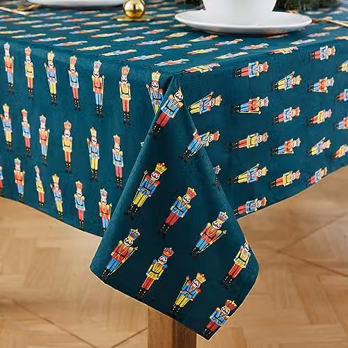 Catherine Lansfield Christmas Nutcracker Coated Cotton Tablecloth, Green, W: 137 cm, D: 229 cm – 2