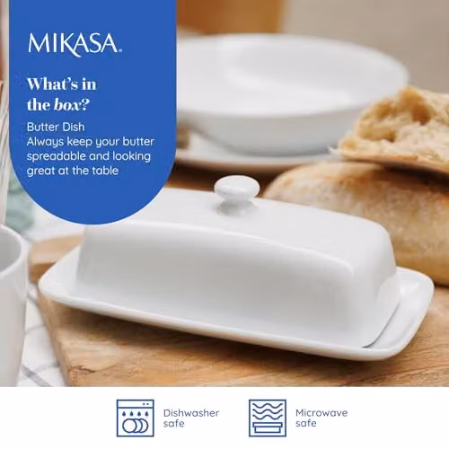 Mikasa Chalk White Porcelain Butter Dish – 2