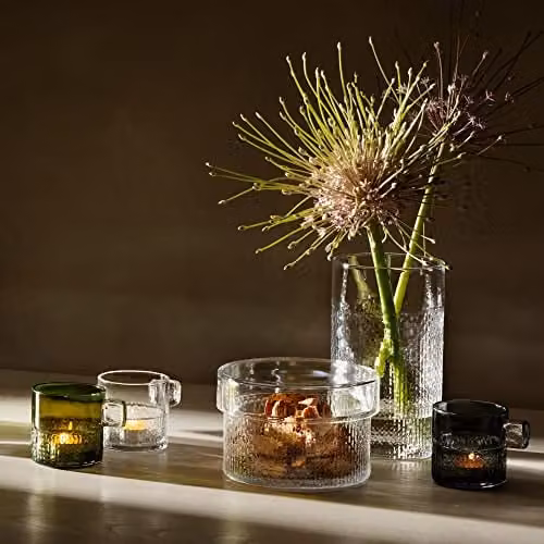 LSA Glass Tealight Holder with Handle, Transparent, Height: 9 cm – 4