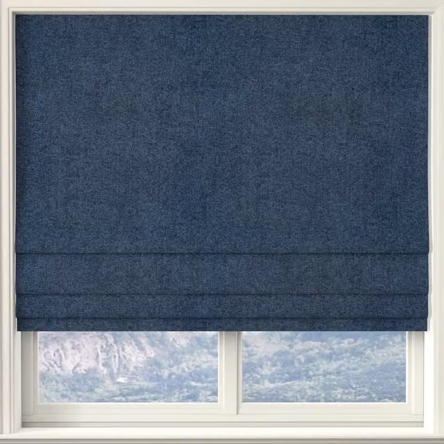 Linda Barker Petal Made to Measure Blackout Roman Blind in Deep Blue