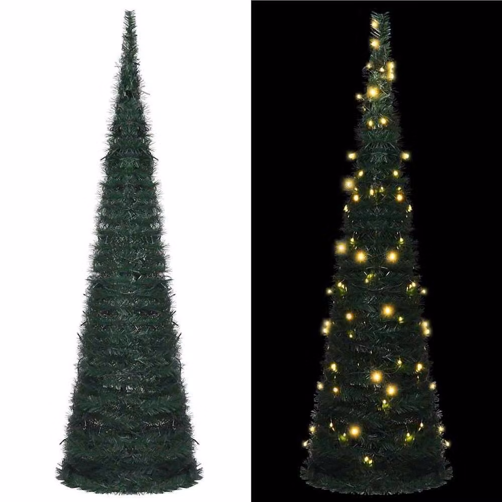 Berkfield Home Green Pop-up String Pre-lit Artificial Christmas Tree, Height: 150 cm – 2
